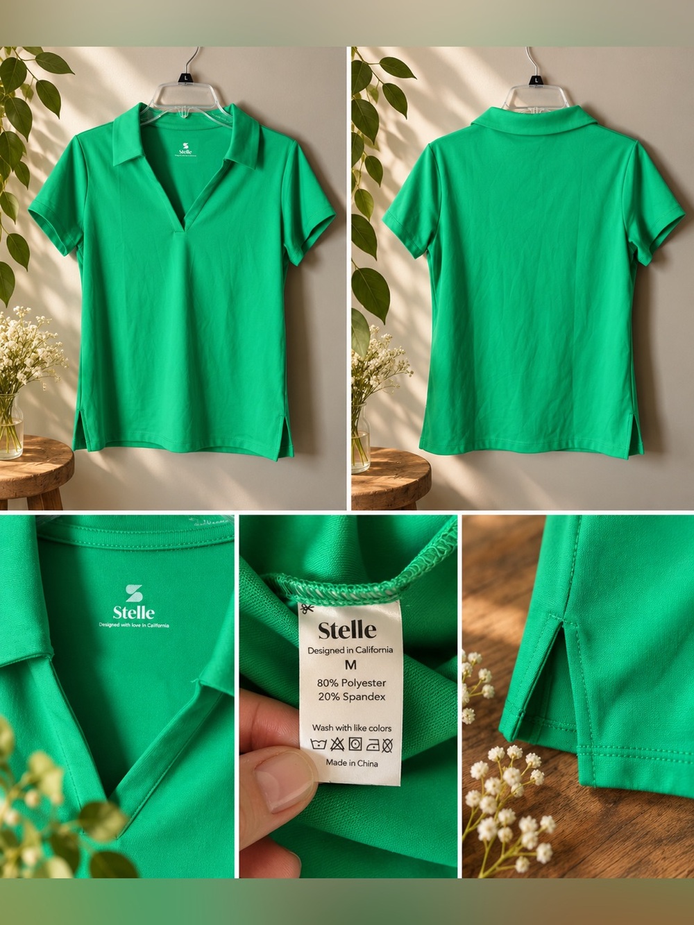 Stelle Women’s Green Polo Shirt – Size M